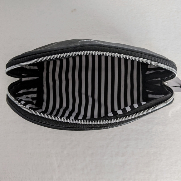 marc tetro Boston Terrier Large Cosmetic Case Pouch Bag PVC Saffiano Black NWT - Picture 10 of 12